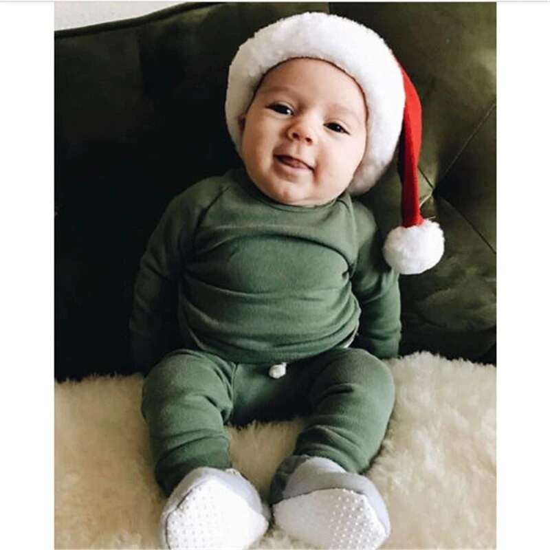 0-24M Újszülött Gyerekek Baba Fiú Lány Ruházat Egyszínű pizsama szett Pamut Hálóruha Hálóruha Aranyos Ruhák Felszerelés Otthoni viselet