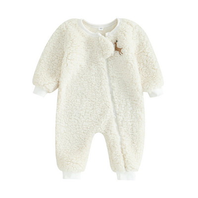 ma&baby 0-18M karácsonyi újszülött csecsemő baba lány fiú jumpsuit szarvas mintás meleg hosszú ujjú védőruha karácsonyi jelmezek