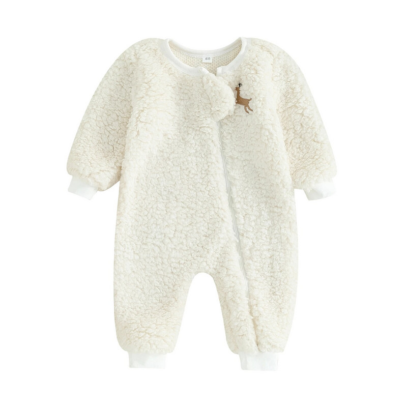 ma&baby 0-18M karácsonyi újszülött csecsemő baba lány fiú jumpsuit szarvas mintás meleg hosszú ujjú védőruha karácsonyi jelmezek