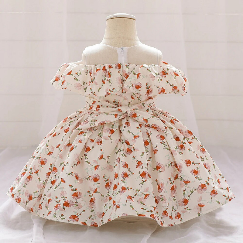 Kislány 1. Születésnapi Party Hercegnő ruha Virágos Gyerekruhák Esküvőre Tüll Tutu Vestidos Csecsemők Áldozójelmez Vestidos