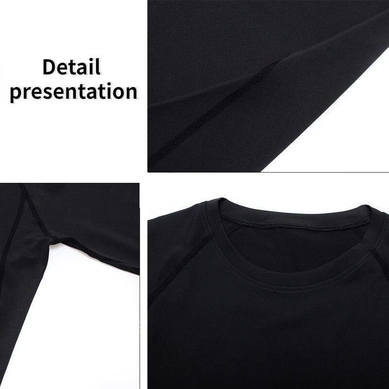 Férfi sport szett, hosszú ujjú kompressziós ingek felső nadrág futó harisnya Quick Dry Workout Fitness edzőterem jóga öltöny