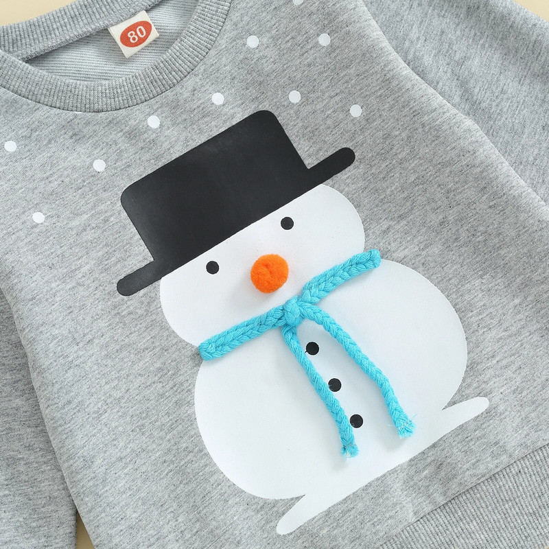 ma&baby 0-3Y karácsonyi újszülött csecsemő kisgyermek kislány fiú hosszú ujjú felsők Hóember karácsonyi jelmezek alkalmi ruhák