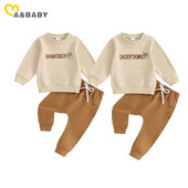 ma&baby 0-3 éves kisgyermek csecsemő újszülött kisfiú ruhakészletek kauzális ruhák ősz tavasz hosszú ujjú felsők nadrágok