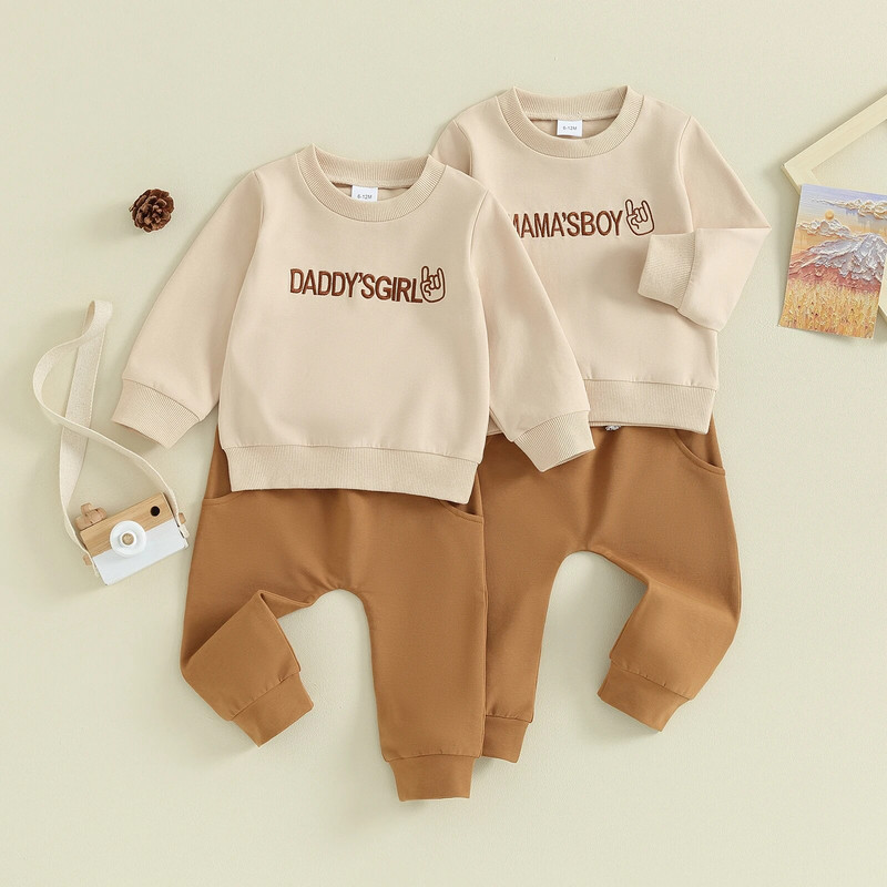 ma&baby 0-3 éves kisgyermek csecsemő újszülött kisfiú ruhakészletek kauzális ruhák ősz tavasz hosszú ujjú felsők nadrágok
