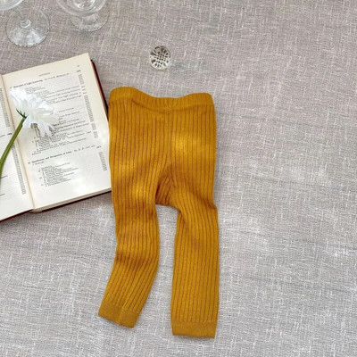 INS újszülött kislány tavaszi őszi leggings 0-4 éves csecsemő gyerek egyszínű, magas derekú bordázott pamut harisnyanadrág harisnyaruha