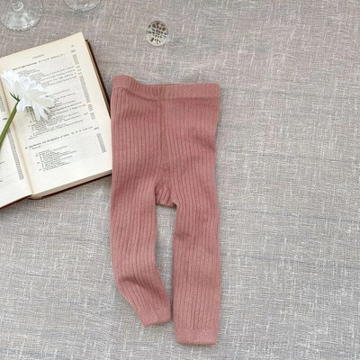 INS újszülött kislány tavaszi őszi leggings 0-4 éves csecsemő gyerek egyszínű, magas derekú bordázott pamut harisnyanadrág harisnyaruha