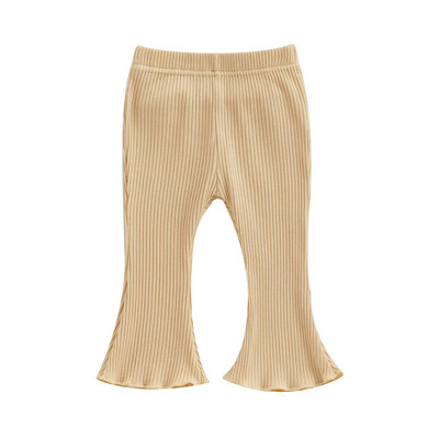 Pudcoco csecsemő baba lány lobogó nadrág egyszínű bordás nadrág elasztikus derék bukó csengő alsó alkalmi leggings ruhák 3-24M