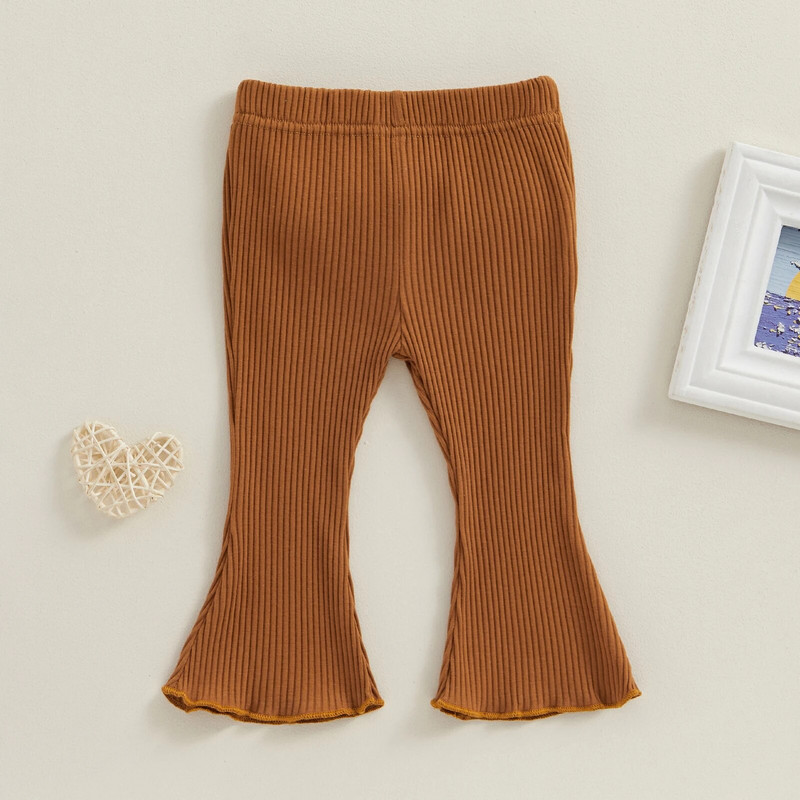 Pudcoco csecsemő baba lány lobogó nadrág egyszínű bordás nadrág elasztikus derék bukó csengő alsó alkalmi leggings ruhák 3-24M