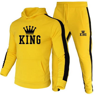 Akciós férfi tréningruha kapucnis pulóverek és melegítőnadrágok, kiváló minőségű férfi mindennapi alkalmi sport kocogóruha edzőtermi kapucnis ruhák