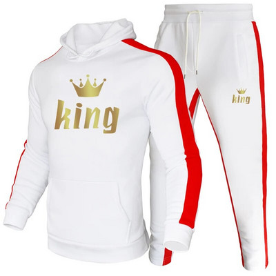 Akciós férfi tréningruha kapucnis pulóverek és melegítőnadrágok, kiváló minőségű férfi mindennapi alkalmi sport kocogóruha edzőtermi kapucnis ruhák