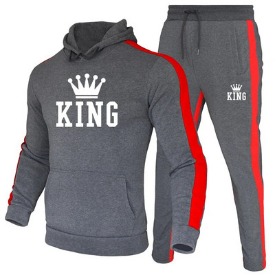 Akciós férfi tréningruha kapucnis pulóverek és melegítőnadrágok, kiváló minőségű férfi mindennapi alkalmi sport kocogóruha edzőtermi kapucnis ruhák