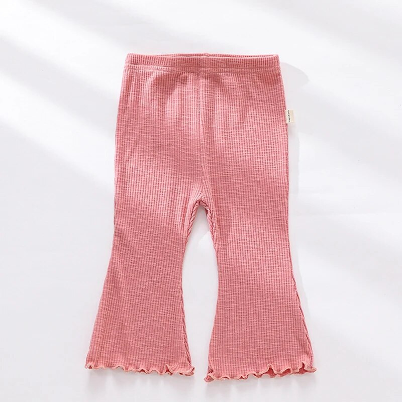 Baba csengő alsó 2022 új őszi gyerekruhák csecsemők cukorka színű rugalmas kiszélesedő nadrágok újszülött alkalmi bő pamut nadrágok