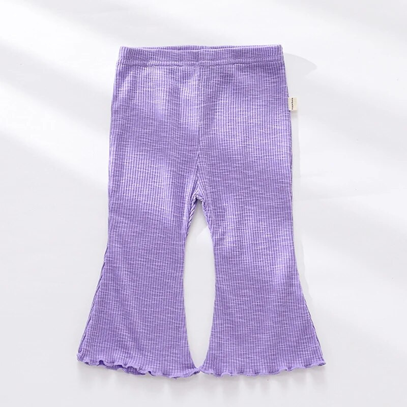 Baba csengő alsó 2022 új őszi gyerekruhák csecsemők cukorka színű rugalmas kiszélesedő nadrágok újszülött alkalmi bő pamut nadrágok