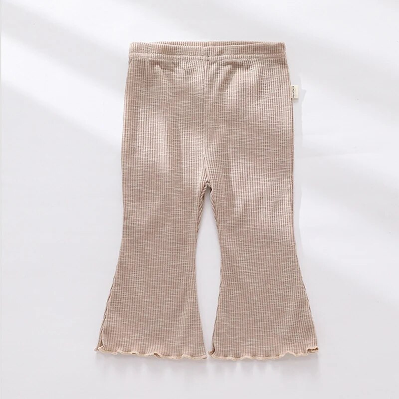 Baba csengő alsó 2022 új őszi gyerekruhák csecsemők cukorka színű rugalmas kiszélesedő nadrágok újszülött alkalmi bő pamut nadrágok