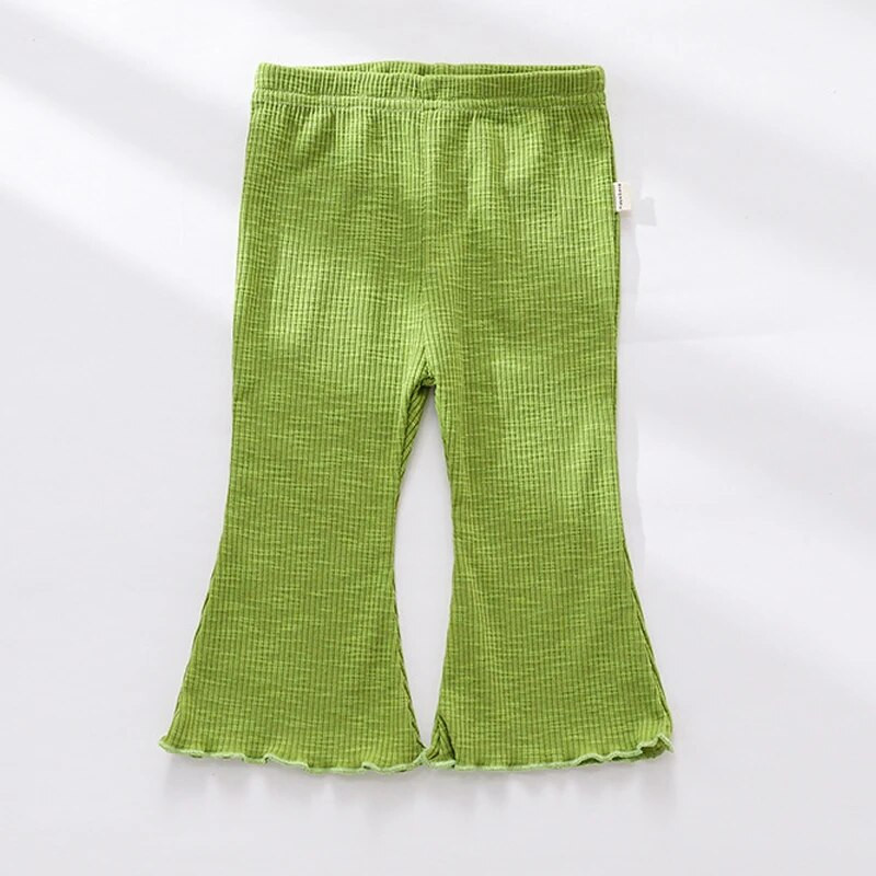 Baba csengő alsó 2022 új őszi gyerekruhák csecsemők cukorka színű rugalmas kiszélesedő nadrágok újszülött alkalmi bő pamut nadrágok