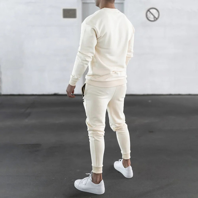 Férfi tréningruha szett pamut pulóver 2021 tavaszi sportkapu + nadrág Férfi sport alkalmi sportruházat kocogó ruházat férfiaknak