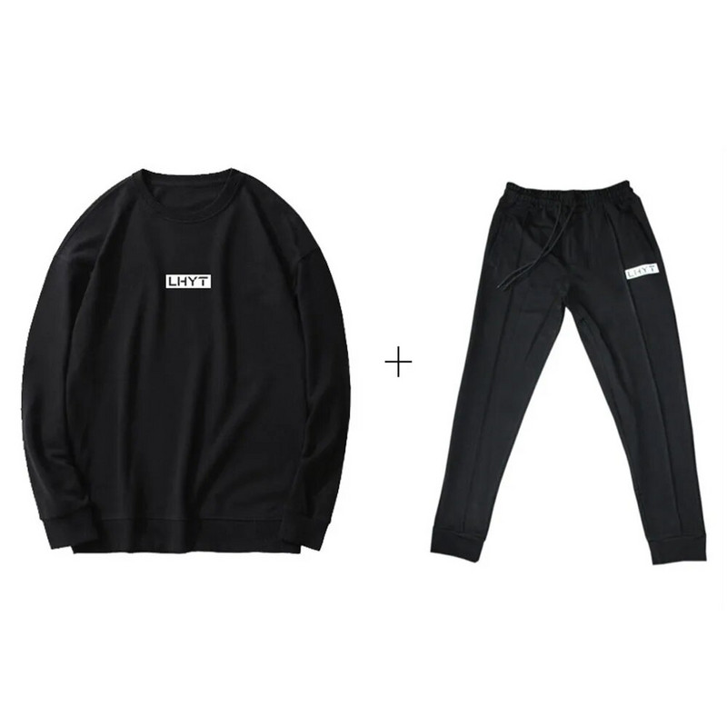 Férfi tréningruha szett pamut pulóver 2021 tavaszi sportkapu + nadrág Férfi sport alkalmi sportruházat kocogó ruházat férfiaknak