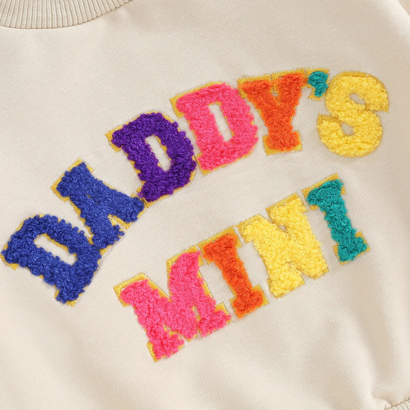 ma&baby 0-3Y Újszülött Kisgyermek Csecsemő Kisfiú Lány Ruhakészletek Aranyos betűs hosszú ujjú felsők Nadrág ruhák Tréningruha