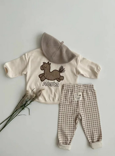 2023 ősz új baba leggings Aranyos kisgyermek lány kockás pöttyös leggings csecsemő fiú nadrág baba alkalmi nadrág gyerek ruhák