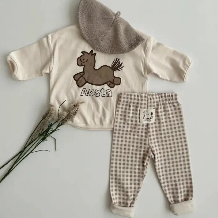 2023 ősz új baba leggings Aranyos kisgyermek lány kockás pöttyös leggings csecsemő fiú nadrág baba alkalmi nadrág gyerek ruhák