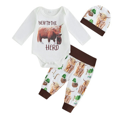 Kislányruha virágmintás hosszú ujjú nadrág fodros nadrággal és fejpántos csecsemőruhákkal