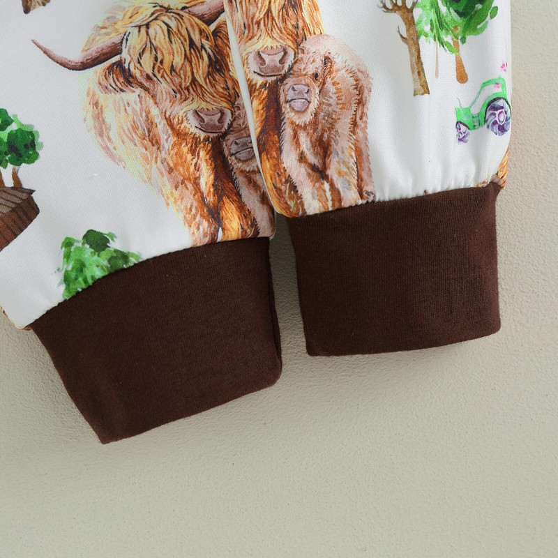 Kislányruha virágmintás hosszú ujjú nadrág fodros nadrággal és fejpántos csecsemőruhákkal