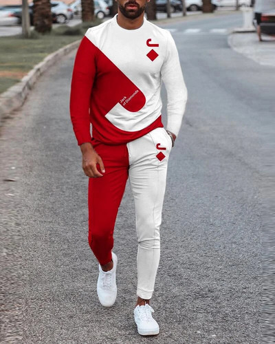 Fekete-fehér oroszlánkirály 3D nyomtatott túlméretes hosszú ujjú póló kerek nyakú 2 részes készletek Trend férfi tréningruha edzőnadrág 6XL