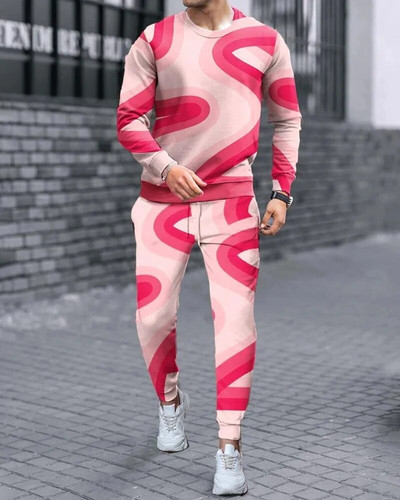 Fekete-fehér oroszlánkirály 3D nyomtatott túlméretes hosszú ujjú póló kerek nyakú 2 részes készletek Trend férfi tréningruha edzőnadrág 6XL