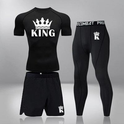 Vyriški kompresiniai sportiniai kostiumai, bėgimo sportiniai kostiumai, greitai džiūstantys treniruoklių salės pėdkelnės Treniruotės drabužiai, bėgiojimas, kvėpuojantis sporto rinkinys