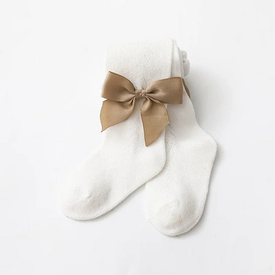 Gyerekek Leggings Bowknot Baby Girl Harisnya zokni Vágott tavaszi Őszi Pamut Harisnya Bebe fille Kötött harisnya csecsemőknek