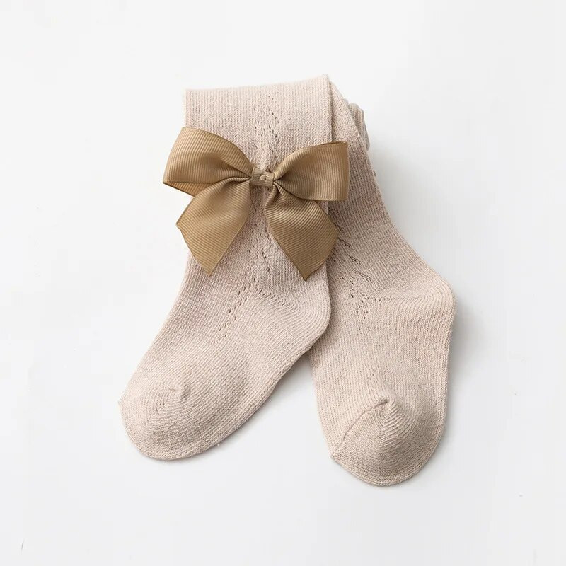 Gyerekek Leggings Bowknot Baby Girl Harisnya zokni Vágott tavaszi Őszi Pamut Harisnya Bebe fille Kötött harisnya csecsemőknek