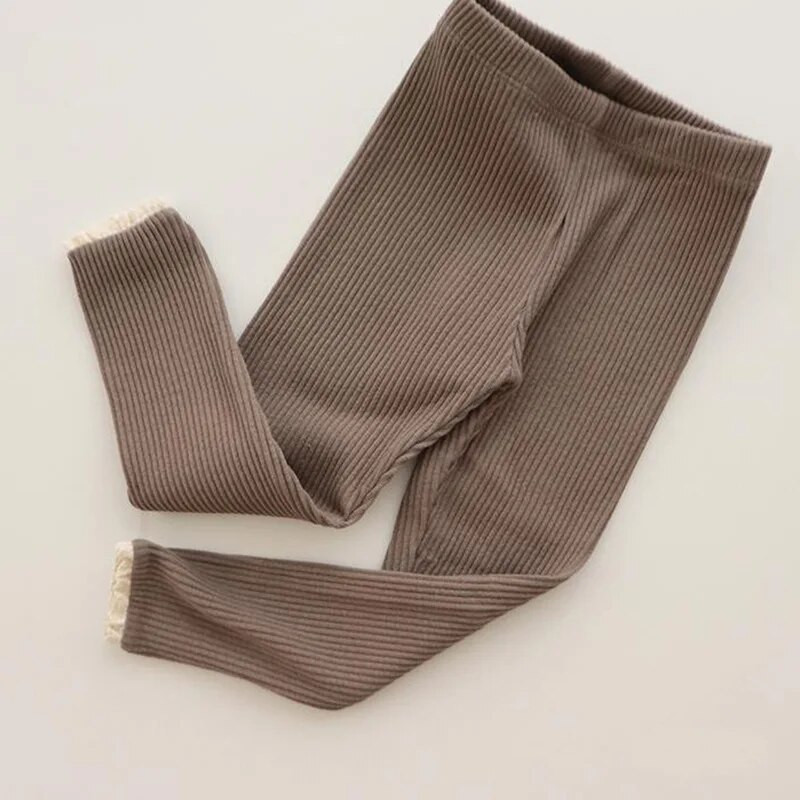 Rugalmas kötött babaharisnya Lányoknak Csipke Virágos Kisgyermek Kislány Leggings Tavaszi Ősz Csíkos meleg Újszülött Gyerek Harisnyanadrág