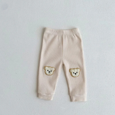 INS új őszi babanadrág 0-3 éves korig újszülött gyerekek fiú lány lány elasztikus derék medve nadrág alsó bő gofri mintás ruhák ruhák