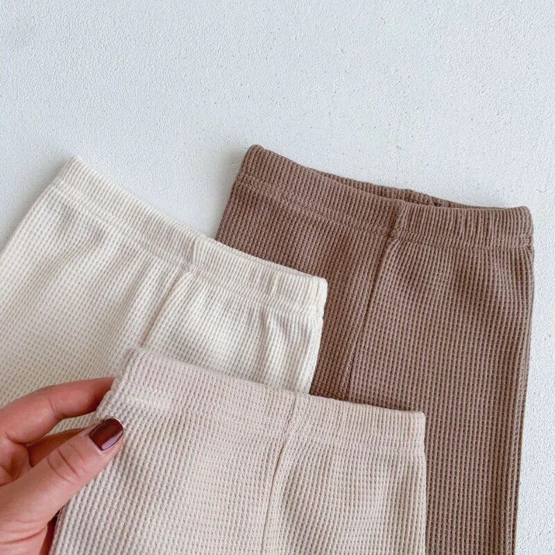 INS új őszi babanadrág 0-3 éves korig újszülött gyerekek fiú lány lány elasztikus derék medve nadrág alsó bő gofri mintás ruhák ruhák