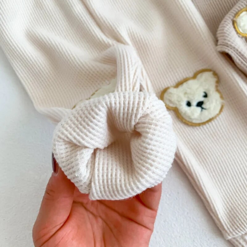 INS új őszi babanadrág 0-3 éves korig újszülött gyerekek fiú lány lány elasztikus derék medve nadrág alsó bő gofri mintás ruhák ruhák