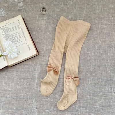 Aranyos kislány harisnyanadrág 0-4 éves korig újszülött gyerekeknek, egyszínű, csokorcsomós harisnya puha pamut harisnya tipegő gyerekeknek leggings ruhák