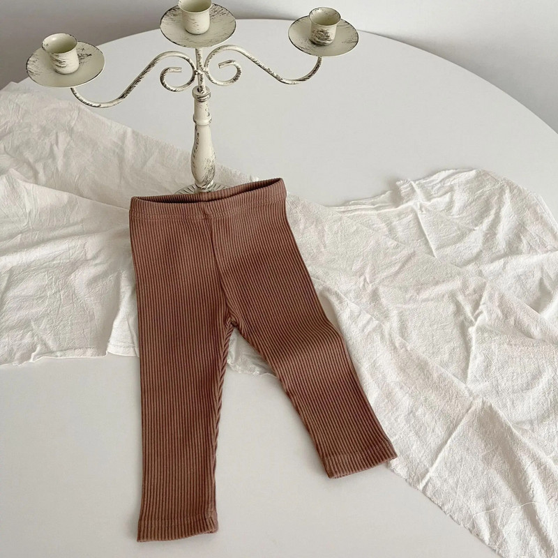 2023 őszi baba egyszínű leggings baba fiú lány lány nadrág bordás vékony nadrág 0-3 éves csecsemő tipegő gyerekeknek alkalmi nadrág