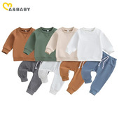 ma&baby 0-3Y újszülött kisgyermek kisfiú lány ruhakészletek alkalmi ruhák hosszú ujjú felsők nadrágok őszi tavaszi tréningruha