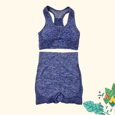 1/2 db Zökkenőmentes női jóga szett edzés ingek Sport rövidnadrág melltartó tornaruhák fitnesz rövidnadrág Crop top magas derekú futósport szettek