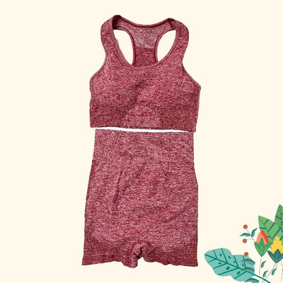 1/2 db Zökkenőmentes női jóga szett edzés ingek Sport rövidnadrág melltartó tornaruhák fitnesz rövidnadrág Crop top magas derekú futósport szettek