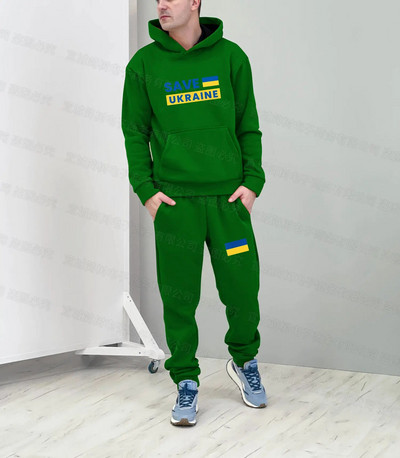 Ukrajna nemzeti zászlós kapucnis szett 3D nyomtatás Sportnadrágok trendi öltönyök női pulóver sport atléta téli szett 2 részes 6xl