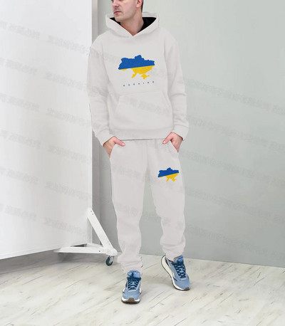 Ukrajna nemzeti zászlós kapucnis szett 3D nyomtatás Sportnadrágok trendi öltönyök női pulóver sport atléta téli szett 2 részes 6xl