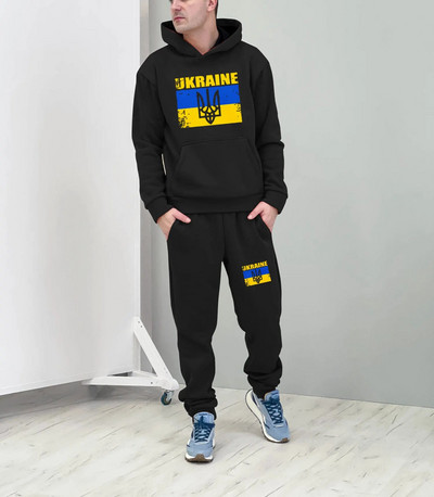 Ukrajna nemzeti zászlós kapucnis szett 3D nyomtatás Sportnadrágok trendi öltönyök női pulóver sport atléta téli szett 2 részes 6xl