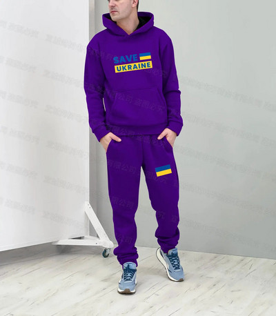 Ukrajna nemzeti zászlós kapucnis szett 3D nyomtatás Sportnadrágok trendi öltönyök női pulóver sport atléta téli szett 2 részes 6xl