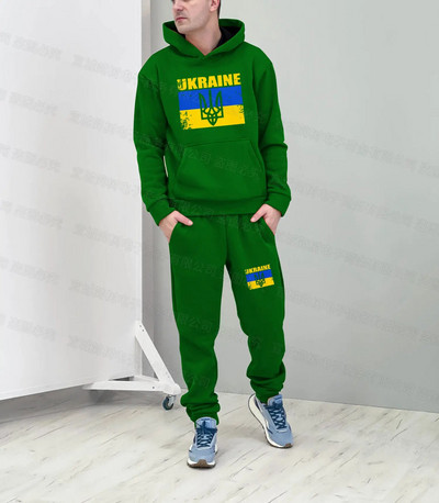 Ukrajna nemzeti zászlós kapucnis szett 3D nyomtatás Sportnadrágok trendi öltönyök női pulóver sport atléta téli szett 2 részes 6xl