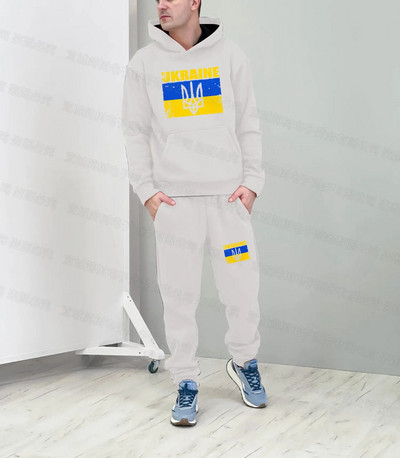 Ukrajna nemzeti zászlós kapucnis szett 3D nyomtatás Sportnadrágok trendi öltönyök női pulóver sport atléta téli szett 2 részes 6xl