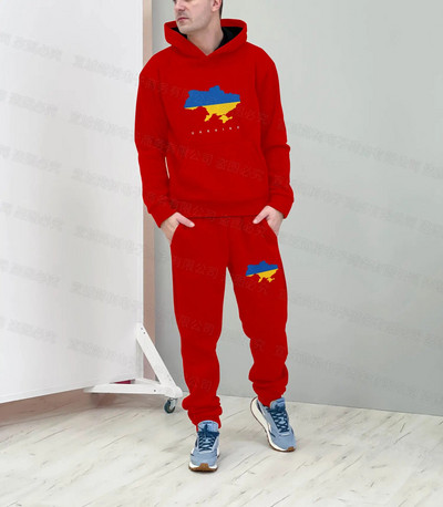 Ukrajna nemzeti zászlós kapucnis szett 3D nyomtatás Sportnadrágok trendi öltönyök női pulóver sport atléta téli szett 2 részes 6xl