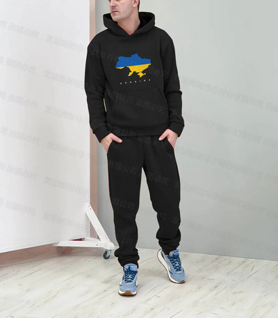 Ukrajna nemzeti zászlós kapucnis szett 3D nyomtatás Sportnadrágok trendi öltönyök női pulóver sport atléta téli szett 2 részes 6xl