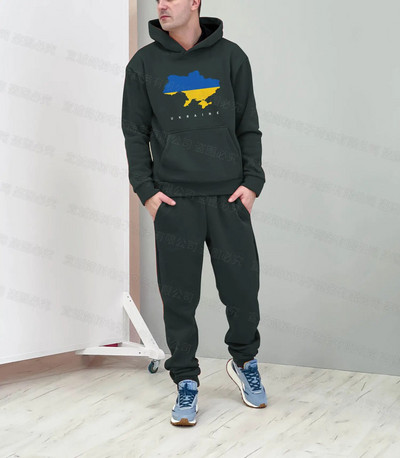 Ukrajna nemzeti zászlós kapucnis szett 3D nyomtatás Sportnadrágok trendi öltönyök női pulóver sport atléta téli szett 2 részes 6xl