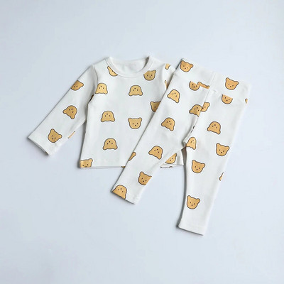 MILANCEL baba pizsama szett kisgyermek lányoknak alvó viselet medve felső és magas derekú nadrág csecsemő pizsama öltöny